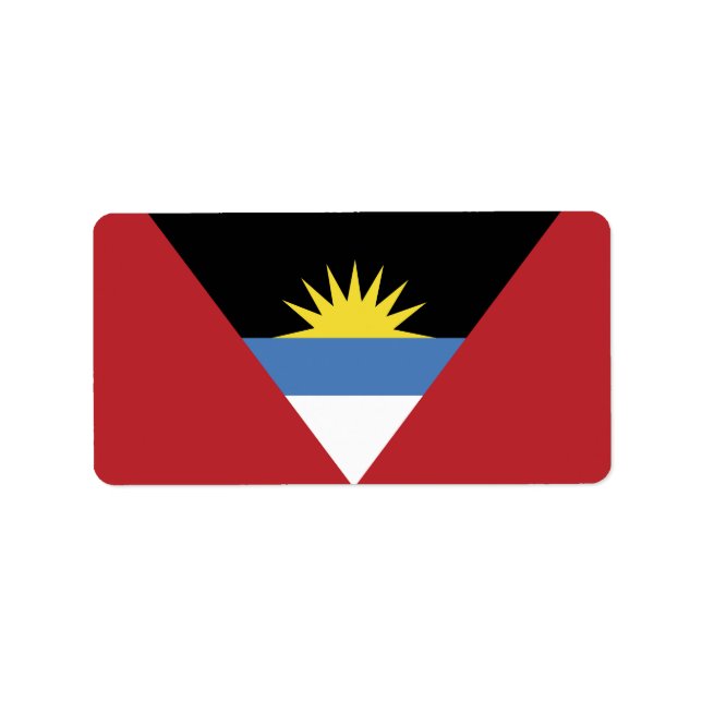 Antigua och Barbuda flagga Adressetikett (Framsidan)