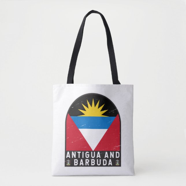 Antigua och Barbuda Flagga Emblem Distress Vintage Tygkasse (Framsida)