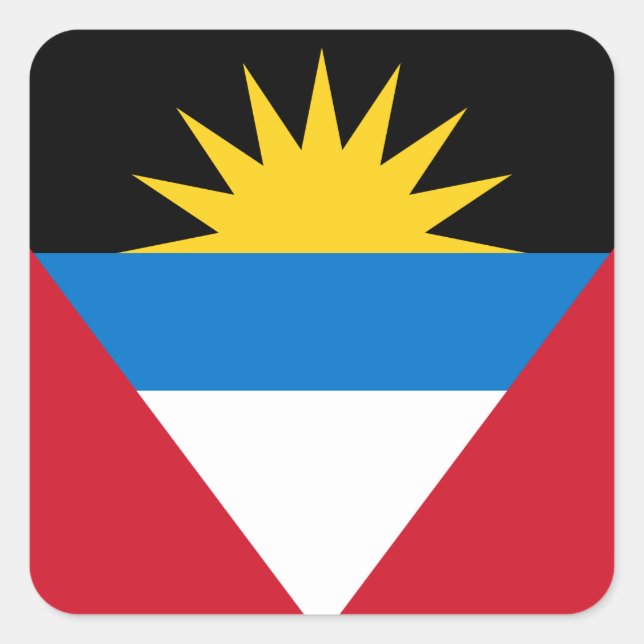 Antigua och Barbuda Flagga Fyrkantigt Klistermärke (Framsida)