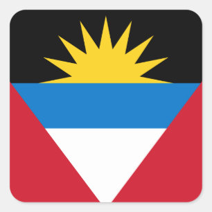 Antigua och Barbuda Flagga Fyrkantigt Klistermärke
