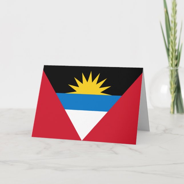 Antigua och Barbuda flagga gratulationskort Helgkort (Framsida)