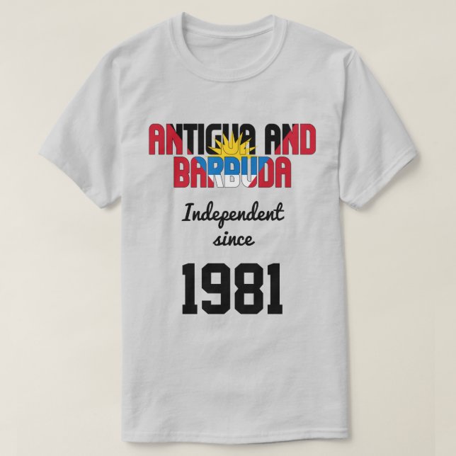 Antigua och Barbuda Flagga Independence Firande T Shirt (Design framsida)