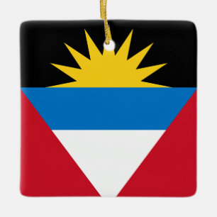 Antigua och Barbuda Flagga Julgransprydnad Keramik