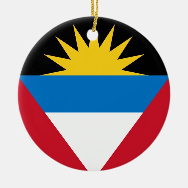 antigua och barbuda-flagga julgransprydnad keramik (Framsidan)