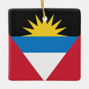 Antigua och Barbuda Flagga Julgransprydnad Keramik