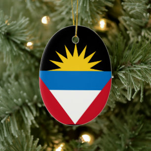 Antigua och Barbuda Flagga Julgransprydnad Keramik