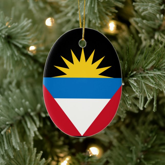 Antigua och Barbuda Flagga Julgransprydnad Keramik (Träd)