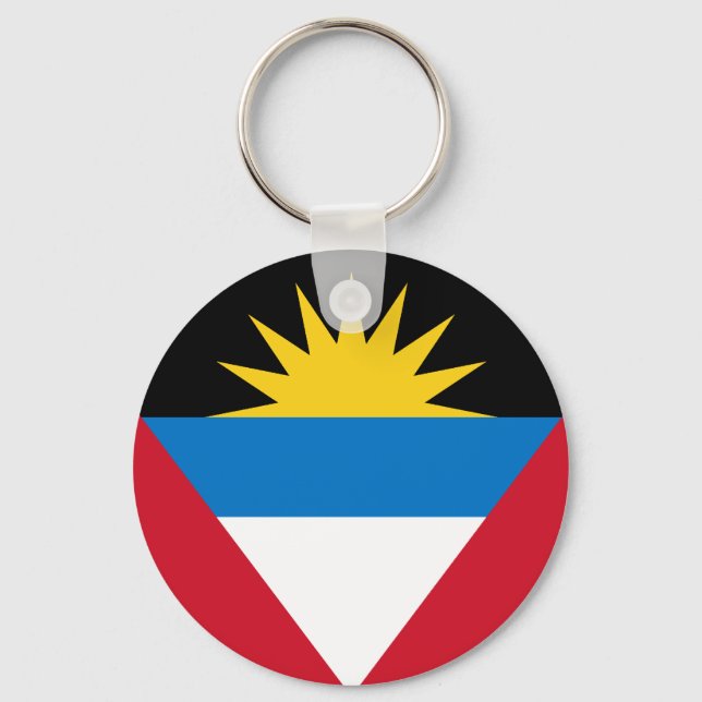 Antigua och Barbuda Flagga Keychain Nyckelring (Framsida)