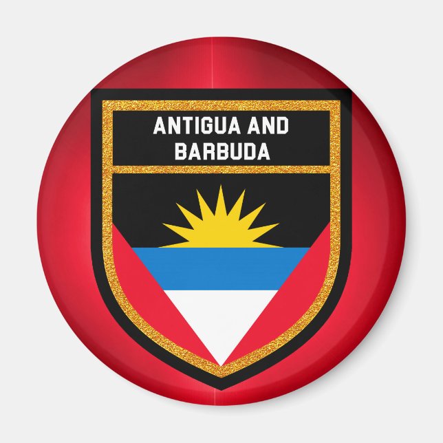 Antigua och Barbuda Flagga Magnet (Framsidan)