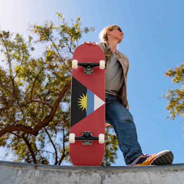 Antigua och Barbuda flagga Mini Skateboard Bräda 18,5 Cm (Utomhus 1)