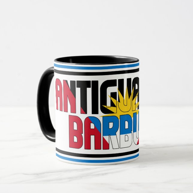 Antigua och Barbuda Flagga Patriotic Coffee Mugg (Framsida vänster)