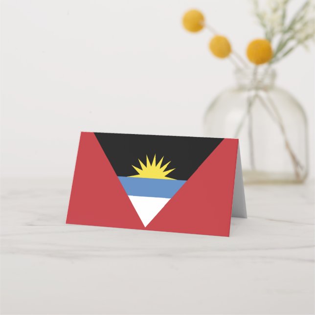 Antigua och Barbuda flagga Placeringskort (Framsida)