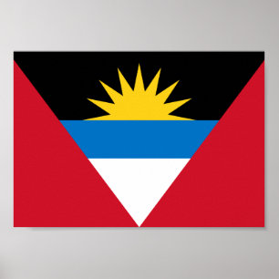 Antigua och Barbuda Flagga Poster