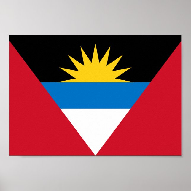 Antigua och Barbuda Flagga Poster (Framsidan)