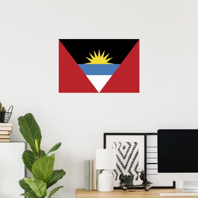 Antigua och Barbuda flagga Poster (Hemmakontoret)