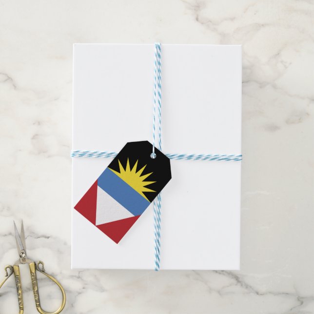 Antigua och Barbuda flagga Presentetikett (Med Snöre)