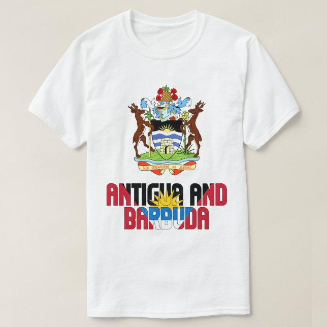 Antigua- och Barbuda-Flagga samt Jacka av Arm T Shirt (Design framsida)