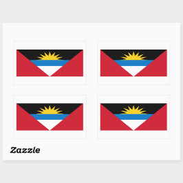 Antigua och Barbuda Flagga Sticker Rektangulärt Klistermärke