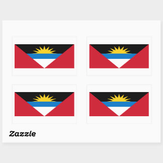 Antigua och Barbuda Flagga Sticker Rektangulärt Klistermärke