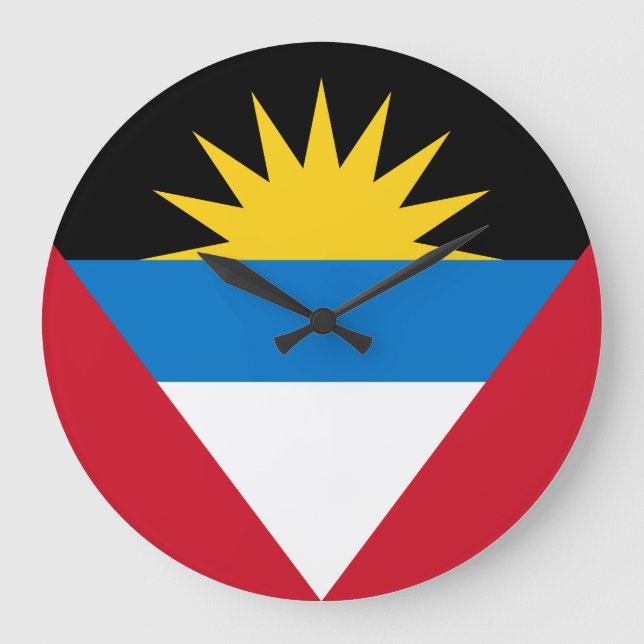 Antigua och Barbuda Flagga Stor Klocka (Framsida)