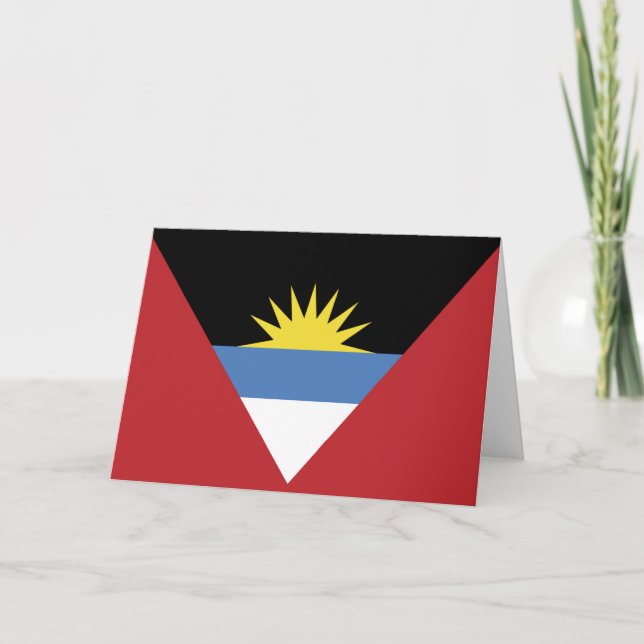 Antigua och Barbuda flagga Tack Kort (Framsida)