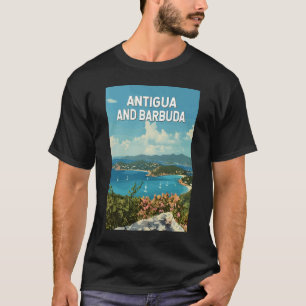 Antigua och Barbuda Illustration Travel Art Retro T Shirt