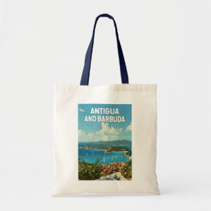 Antigua och Barbuda Illustration Travel Art Retro Tygkasse