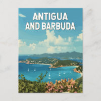 Antigua och Barbuda Illustration Travel Art Retro