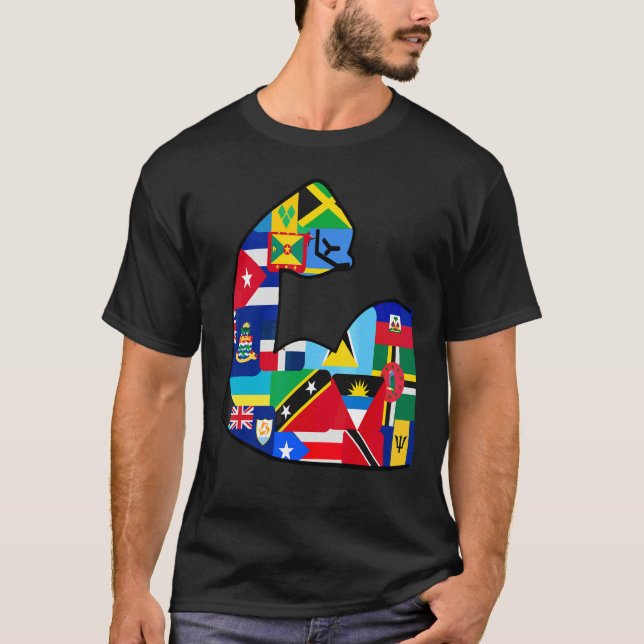 Antigua och Barbuda Jamaica Cuba Haiti Puerto Rico T Shirt (Framsida)