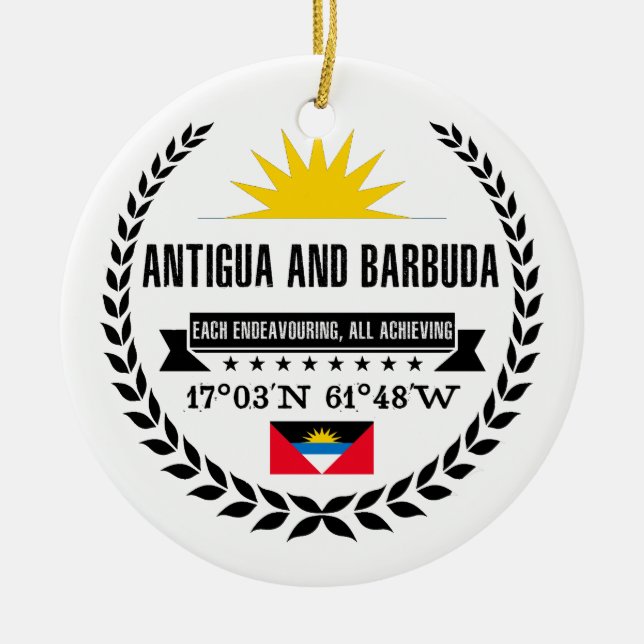 Antigua och Barbuda Julgransprydnad Keramik (Framsidan)