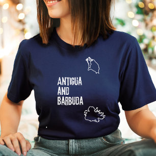 Antigua och Barbuda Karta Shirt Land Shape Tee