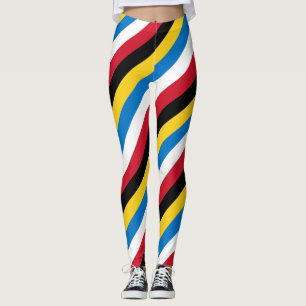 Antigua och Barbuda National Flagga Stripe L Leggings