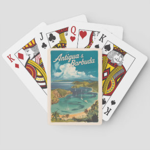 Antigua och Barbuda Painterly Travel Art Vintage Casinokort