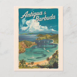 Antigua och Barbuda Painterly Travel Art Vintage Vykort
