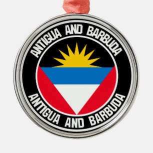 Antigua och Barbuda Round Emblem Julgransprydnad Metall