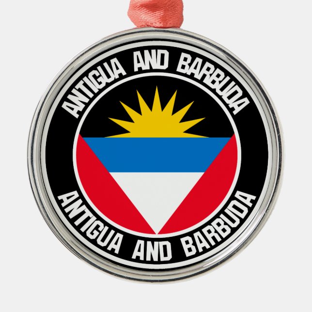 Antigua och Barbuda Round Emblem Julgransprydnad Metall (Framsidan)