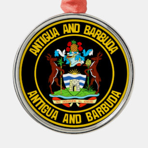 Antigua och Barbuda Round Emblem Julgransprydnad Metall