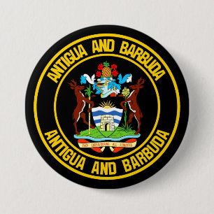 Antigua och Barbuda Round Emblem Knapp