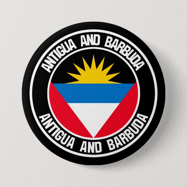 Antigua och Barbuda Round Emblem Knapp (Framsida)