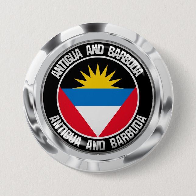 Antigua och Barbuda Round Emblem Knapp (Framsida)