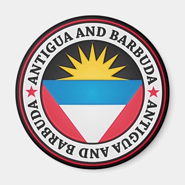Antigua och Barbuda Round Emblem Magnet (Framsidan)