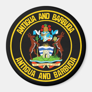 Antigua och Barbuda Round Emblem Magnet