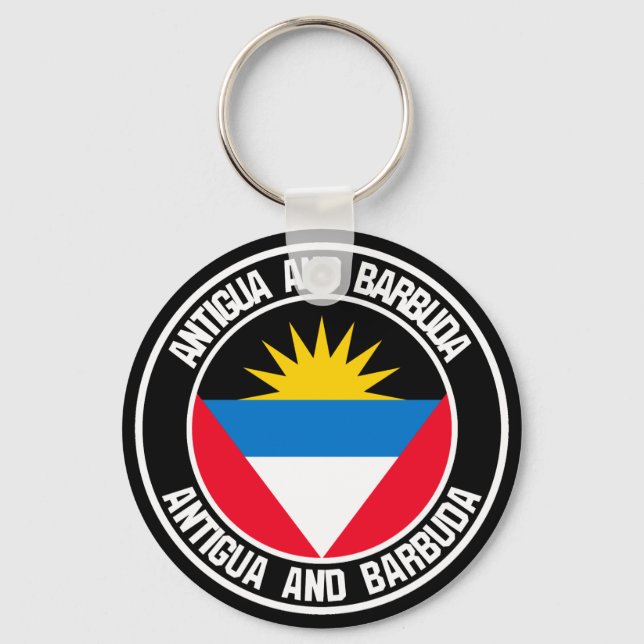 Antigua och Barbuda Round Emblem Nyckelring (Framsida)