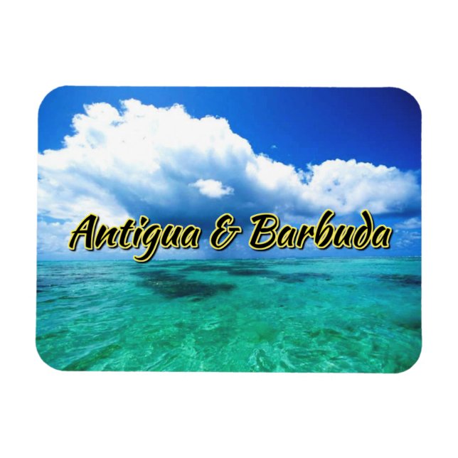 Antigua och Barbuda Sea himlar Magnet (Horisontell)