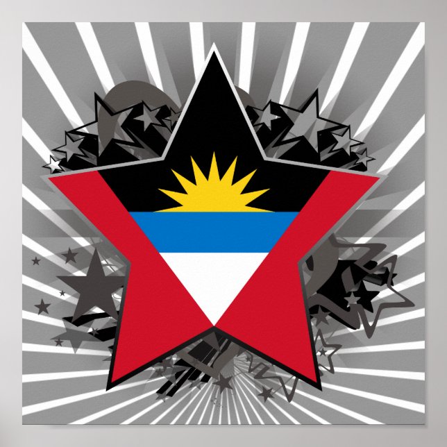 Antigua och Barbuda Star Poster (Framsidan)