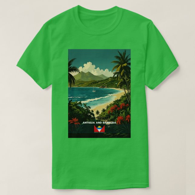 Antigua och Barbuda Travel 2 T Shirt (Design framsida)