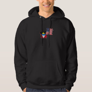 Antigua och Barbuda USA Antiguan American Flagga Hoodie