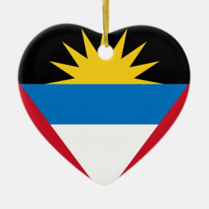 Antigua och Barbudaflagga Julgransprydnad Keramik