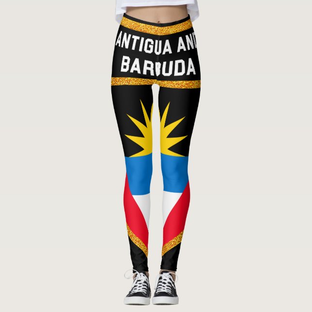 Antigua och Barbudaflagga Leggings (Framsida)
