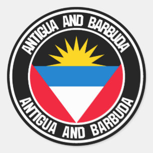 Antigua och BarbudarundaEmblem Runt Klistermärke